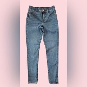 Express High Rise Skinny Jeans Blue Hyper Stretch Size 2R Excellent
